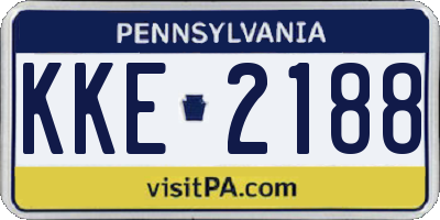 PA license plate KKE2188