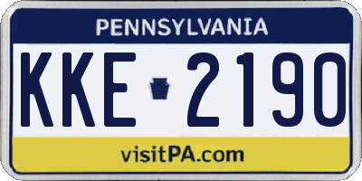 PA license plate KKE2190