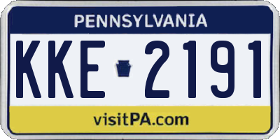 PA license plate KKE2191