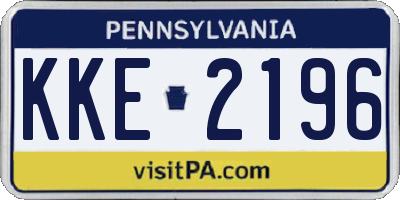PA license plate KKE2196