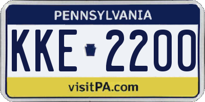 PA license plate KKE2200