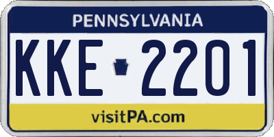 PA license plate KKE2201