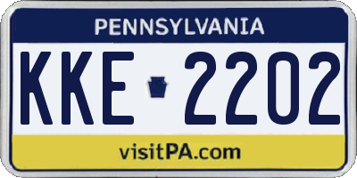PA license plate KKE2202