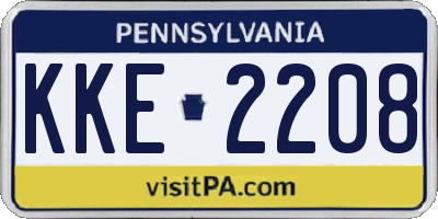 PA license plate KKE2208