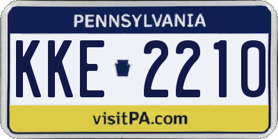 PA license plate KKE2210