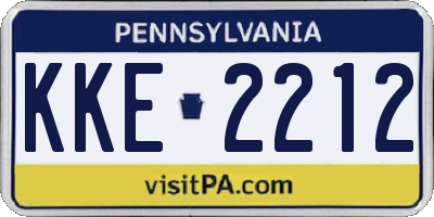 PA license plate KKE2212