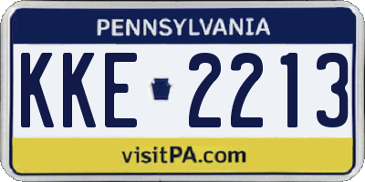 PA license plate KKE2213