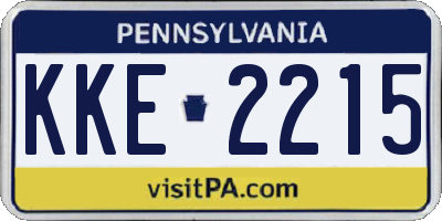 PA license plate KKE2215