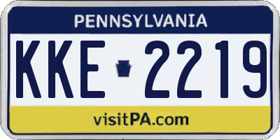 PA license plate KKE2219