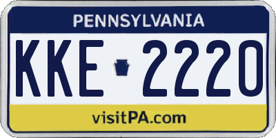 PA license plate KKE2220