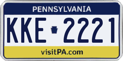 PA license plate KKE2221