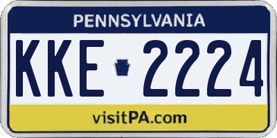 PA license plate KKE2224