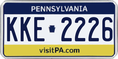 PA license plate KKE2226