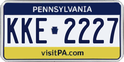 PA license plate KKE2227