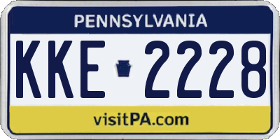 PA license plate KKE2228