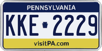PA license plate KKE2229