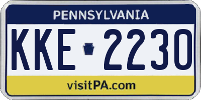 PA license plate KKE2230
