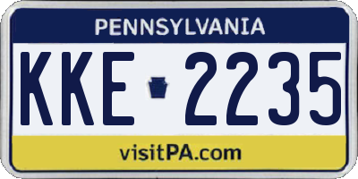 PA license plate KKE2235