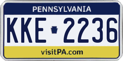 PA license plate KKE2236