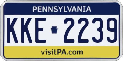 PA license plate KKE2239