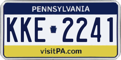 PA license plate KKE2241