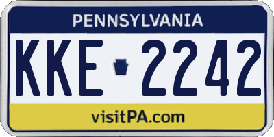 PA license plate KKE2242