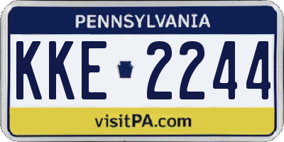 PA license plate KKE2244