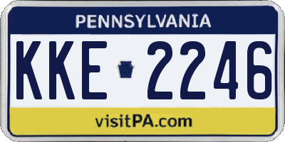 PA license plate KKE2246