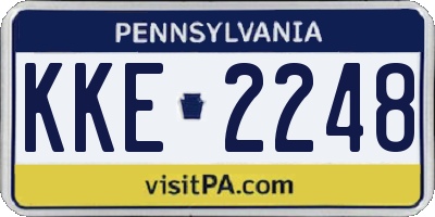 PA license plate KKE2248