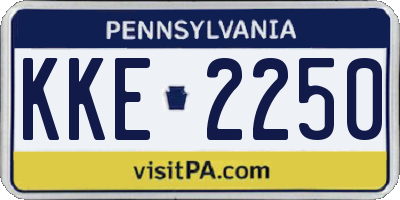 PA license plate KKE2250