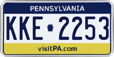 PA license plate KKE2253