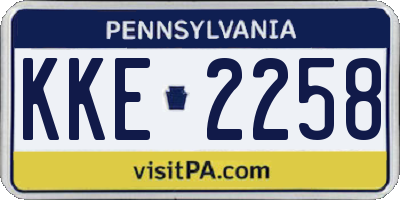 PA license plate KKE2258