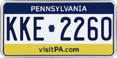 PA license plate KKE2260