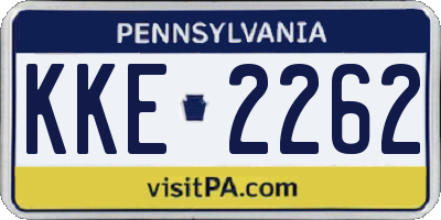 PA license plate KKE2262