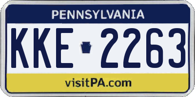 PA license plate KKE2263
