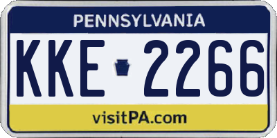 PA license plate KKE2266