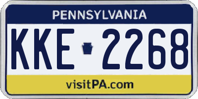 PA license plate KKE2268