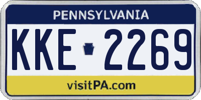 PA license plate KKE2269