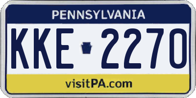 PA license plate KKE2270