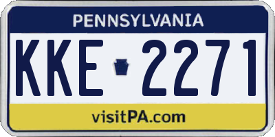 PA license plate KKE2271
