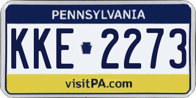 PA license plate KKE2273