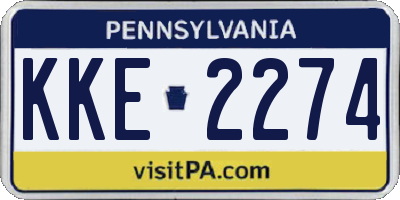 PA license plate KKE2274