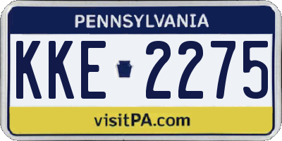 PA license plate KKE2275