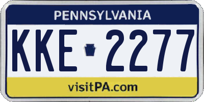 PA license plate KKE2277