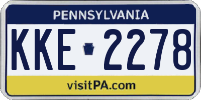 PA license plate KKE2278