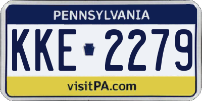 PA license plate KKE2279