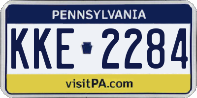 PA license plate KKE2284