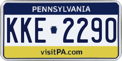 PA license plate KKE2290