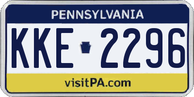 PA license plate KKE2296