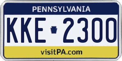 PA license plate KKE2300